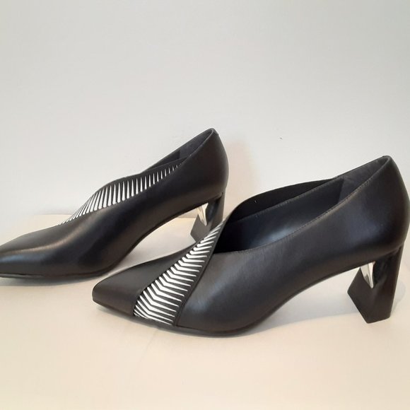 NIB UN UNITED NUDE ZINK PEEK PUMP MID HEEL IN BLACK - Picture 6 of 8